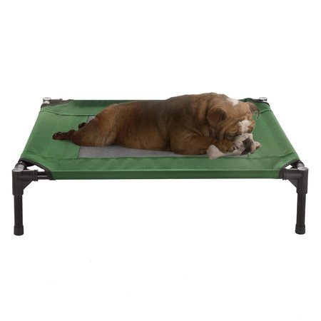 PET ADOBE Elevated Portable Pet Bed Cot-Style 30”x24”x7” for Dogs and Small Pets | Indoor/Outdoor (Green) 588609JJG